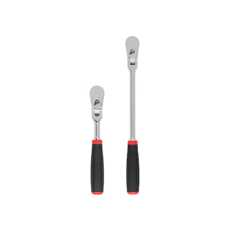Tekton 3/8 Inch Drive Flex Head Comfort Grip Ratchet Set, 2-Piece (8, 12 in.) SRH91202